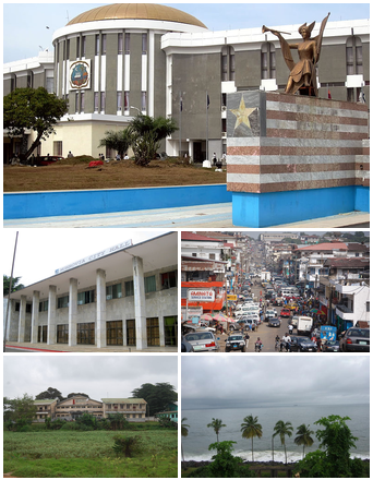 Monrovia waterfront and urban environment in Liberia