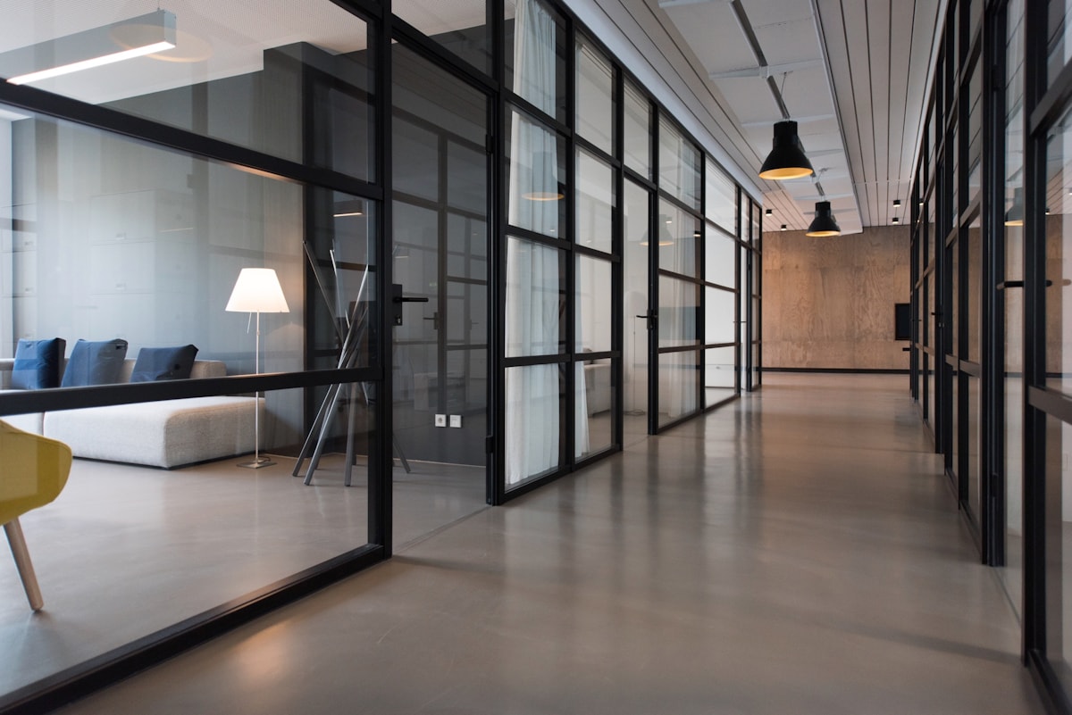 Modern office interior representing public-private collaboration